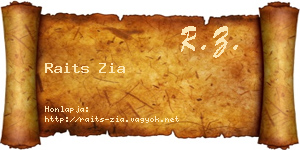 Raits Zia névjegykártya